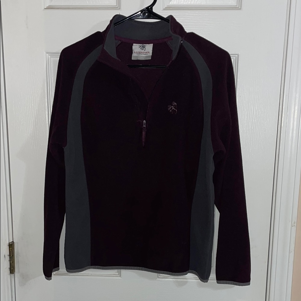 Purple and Gray Legendary Whitetails Quarter-Zip Pullover fleece small